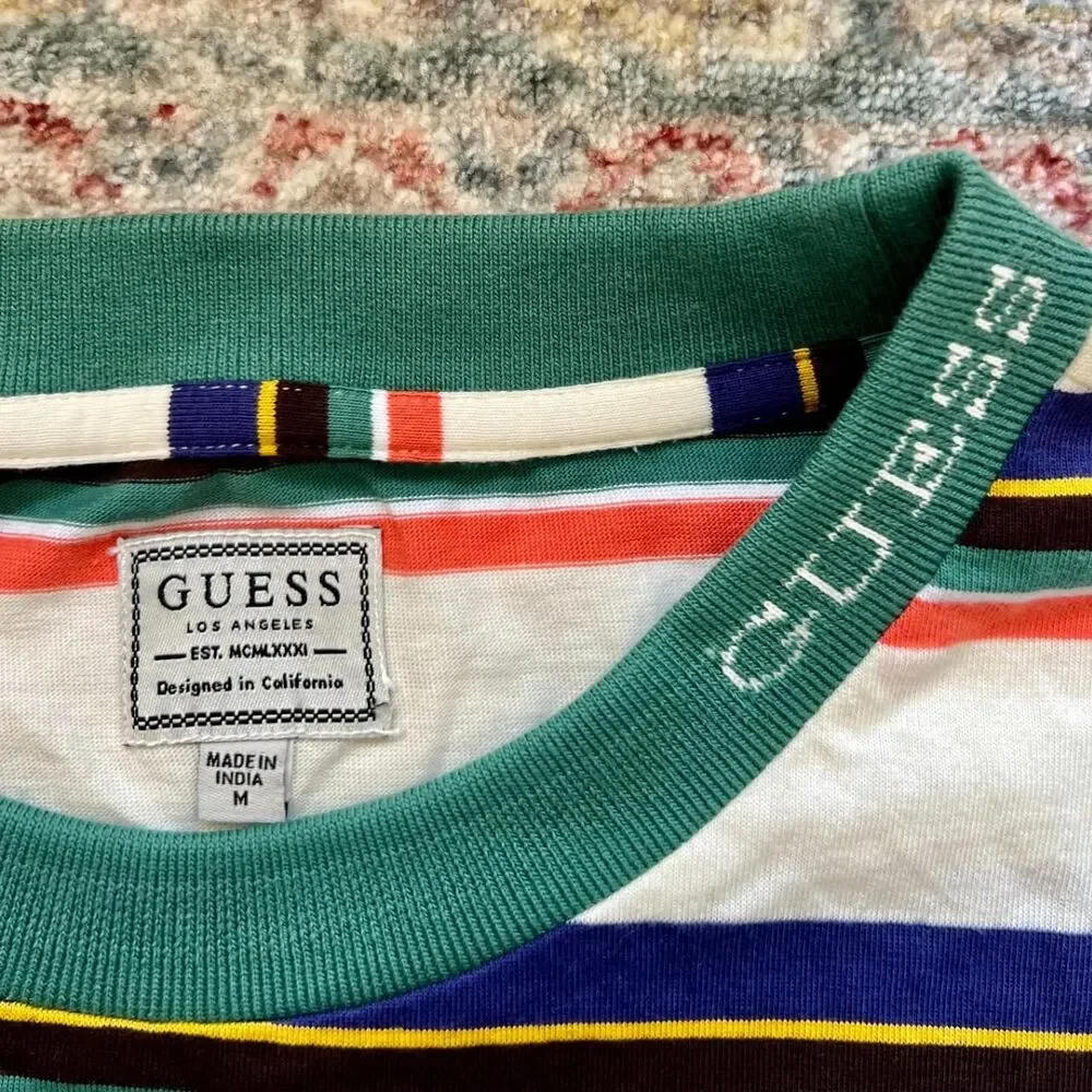 Guess Men's Striped T-Shirt - Picture 4 of 4